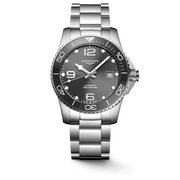 Longines Hydroconquest 41mm L3.781.4.76.6 - cassa e bracciale acciaio - quadrante grigio con datario